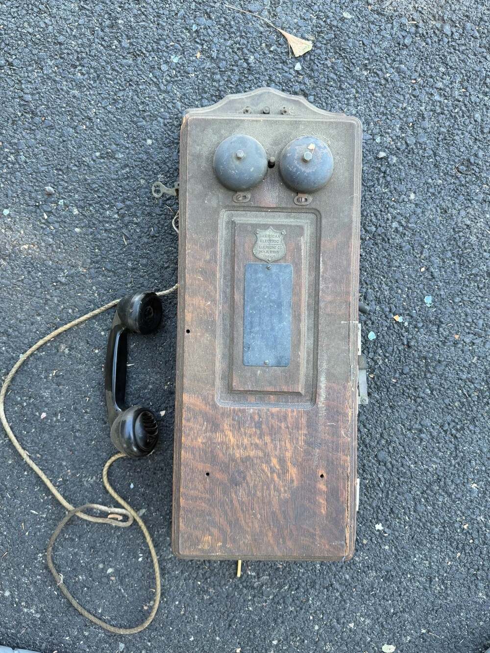 1907 Antique Chicago Telephone Supply Co. Oak Wall Phone